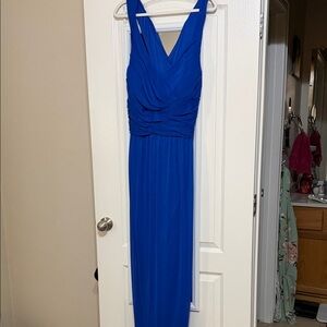 David's Bridal Royal Blue Maxi Dress